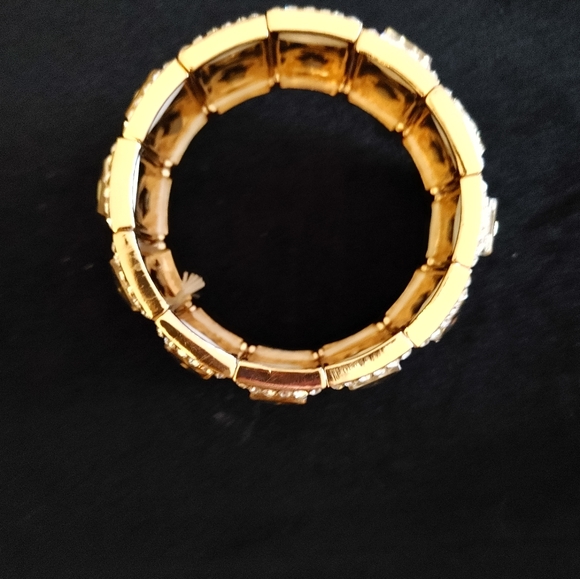 Citrine Square Cut Rhinestone Stretchy Bracelet💛 - Picture 2 of 5